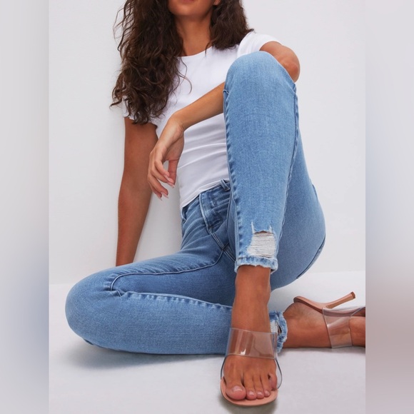 GOOD AMERICAN Soft-Tech Good Leg Skinny Jeans Indigo 506 Size 10/30 - Picture 6 of 8